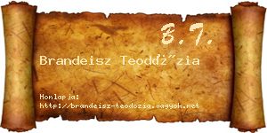 Brandeisz Teodózia névjegykártya